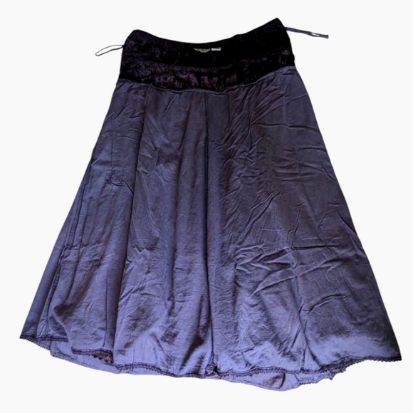 Vtg Boho Velvet Skirt Gypsy Cosplay Raaga Patchwork Embroidered OS Purple Brown - Picture 10 of 14